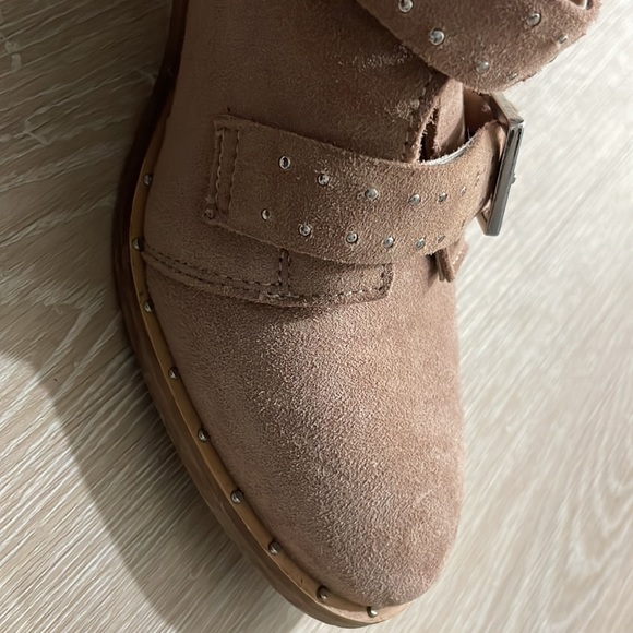 Black Suede Studio Booties with buckles. - Picture 5 of 6